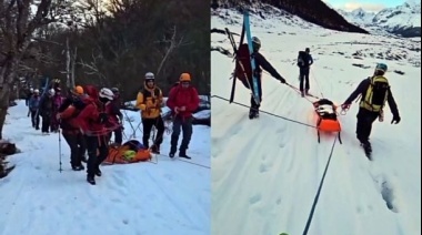 Rescatan a un lesionado en la senda del Valle Olum.